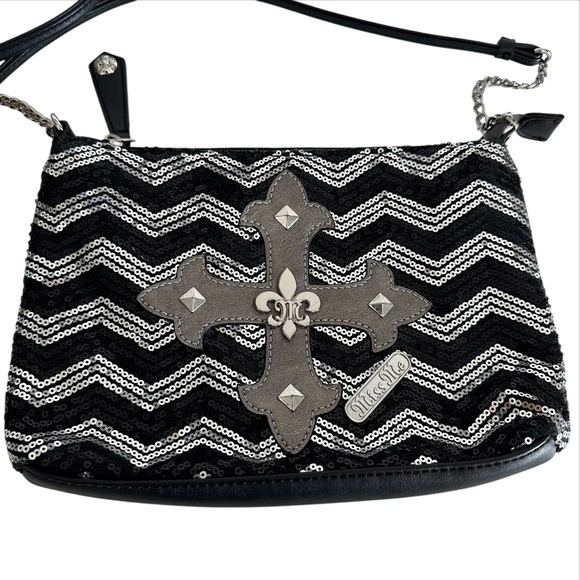 Miss Me Black Silver Sequin Crossbody Bag 🎉HOST PICK 🎉 - Picture 1 of 9